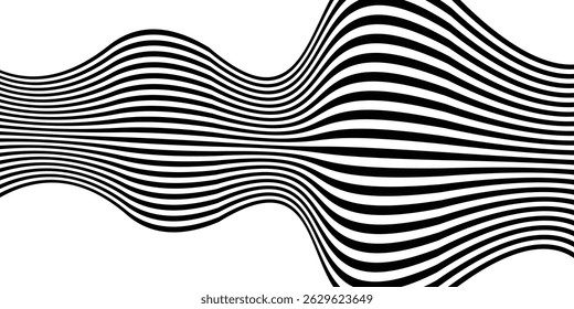 Diseño de dinámica de línea de onda Abstractas Vector premium 3D