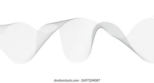 Abstract wave line. Abstract wave element for design. Digital frequency track equalizer. Stylized line art background. Vector illustration. Wave with lines created using blend tool. Curved wavy line, 