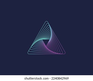 Color de gradiente de línea de onda abstracta con texto tipográfico Un vector
