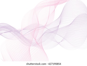 Abstract wave line graphic  on white background