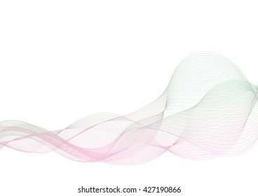 Abstract wave line graphic  on white background