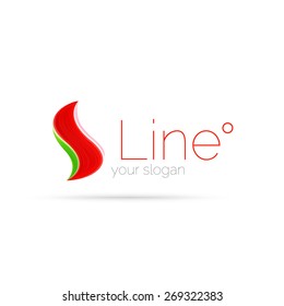 Logo de la línea de onda abstracta. Ilustración del vector