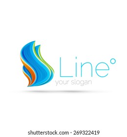 Logo de la línea de onda abstracta. Ilustración del vector