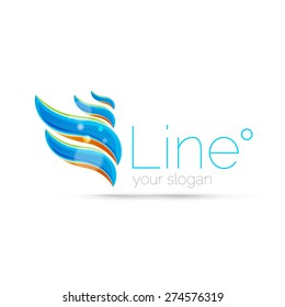 Abstraktes Wellenlinienlogo. Vektorgrafik