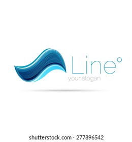 Logo de la línea de onda abstracta. Ilustración del vector