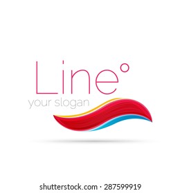 Logo de la línea de onda abstracta. Ilustración del vector