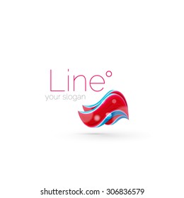 Logo de la línea de onda abstracta. Ilustración del vector