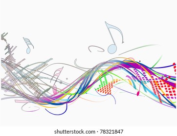 abstract wave line with music note background used.