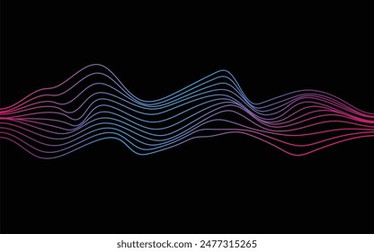 Tecnología de neón de línea de onda Abstractas 