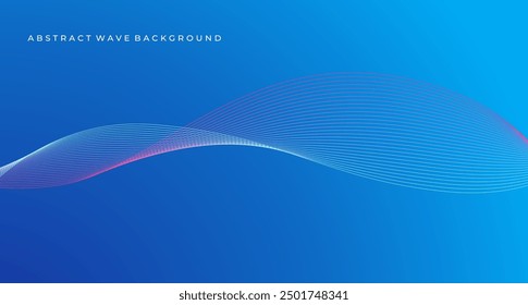 Abstract wave line on blue gradient background. simple background gradient with abstract line.