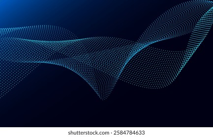 Abstract wave line on dark blue background. Eps10 vector