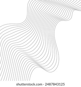 Línea de onda Abstractas sobre fondo blanco. Ecualizador de frecuencia digital. fondo de arte de línea estilizado digital. Vector