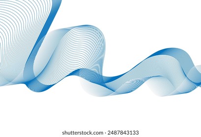 Abstract wave line on white background. Digital frequency equalizer. digital Stylized line art background. Vector