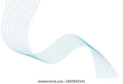 Abstract wave line on white background. Digital frequency equalizer. digital Stylized line art background. Vector