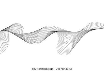 Abstract wave line on white background. Digital frequency equalizer. digital Stylized line art background. Vector