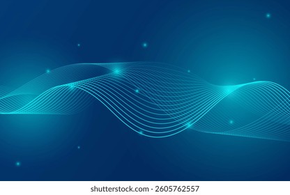 Abstract Wave, Line Particle Technology Background.Bright 
 blue gradations, Light,Modern background,Trendy.abstract background.Vector illustration