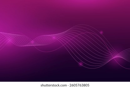 Abstract Wave, Line Particle Technology Background.Purple line, shape,Trendy.abstract background.Vector illustration