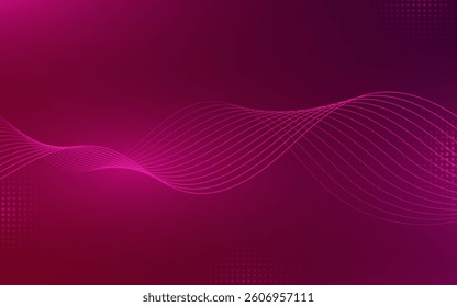 Abstract Wave, Line Particle Technology Background.Trendy.simple design. purple gradations. .abstract background.Vector illustration	
