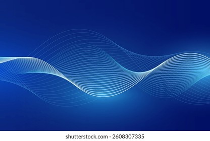 Abstract Wave, Line Particle Technology Background.Trendy.abstract background.Line blue and white,pattern,Vector illustration