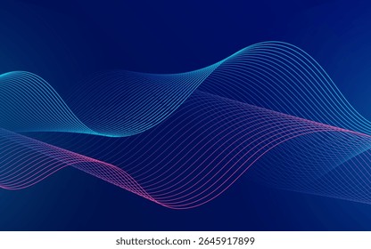 Abstract Wave, Line Particle Technology Background.Blue and pink .Trendy.abstract background.Vector illustration	