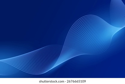 Onda abstrata, fundo da tecnologia de partículas de linha.Gradações azuis brilhantes. Ilustração de Premium.Trendy.abstract background.Vetor	
