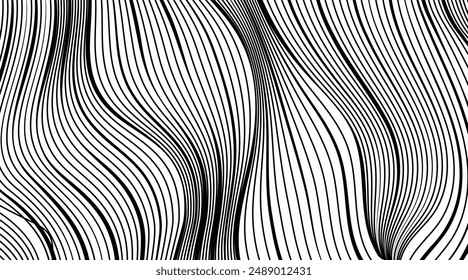Abstract Wave Line Pattern Art Background. Vector