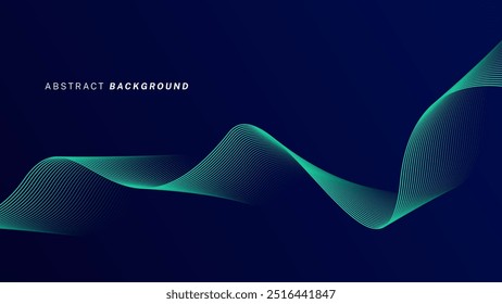 Abstract wave line pattern on dark blue background. Futuristic technology concept. Suit for banner, poster, cover, brochure, flyer, website