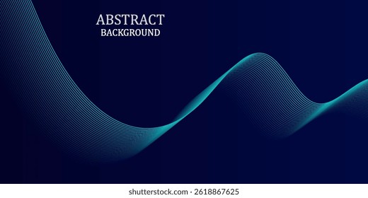 Abstract wave line pattern on dark blue background. Futuristic technology concept. Suit for banner, poster, cover, brochure, flyer, website
