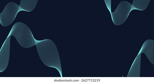 Abstract wave line pattern on dark blue background. Futuristic technology concept. Suit for banner, poster, cover, brochure, flyer, website