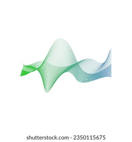 Abstract wave line recolorable vector element