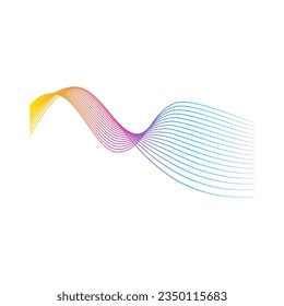 Abstract wave line recolorable vector element