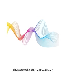 Abstract wave line recolorable vector element