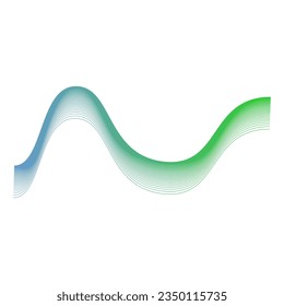 Abstract wave line recolorable vector element