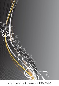 Abstract wave line with sample text background