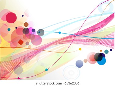 abstract wave line with sample text background. vector illustration.