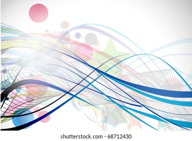 abstract wave line with sample text background. vector illustration.