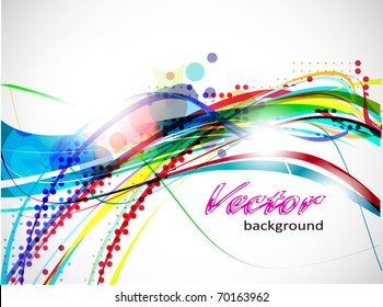 abstract wave line with sample text background. vector illustration.