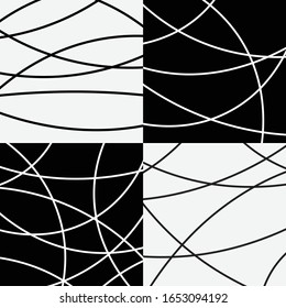 Baldosas de líneas de onda abstractas. Elementos de diseño para la decoración doméstica. Diseño gráfico, textura de fondo. Líneas abstractas simples y mínimas.