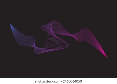 Abstract wave line vector element