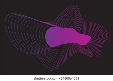Abstract wave line vector element