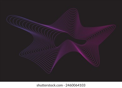 Abstract wave line vector element