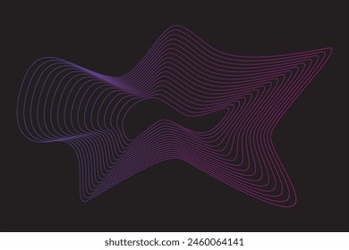 Abstract wave line vector element