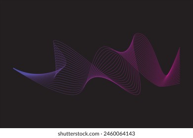 Abstract wave line vector element