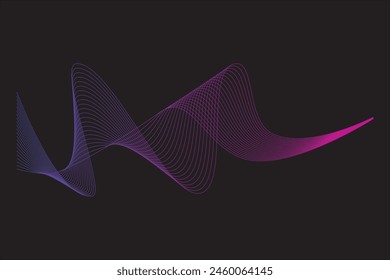 Abstract wave line vector element