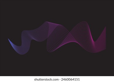 Abstract wave line vector element