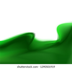 abstract wave line  vector flow background green