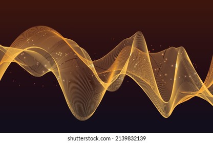 
abstract wave line vector futuristic style background template. wavy line gold