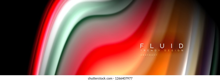 Resumen de la línea de olas de agua 3d fondo. Forma líquida ondulada. Mezcla de pintura con tinta de salpicadura en la ilustración negra vectorial