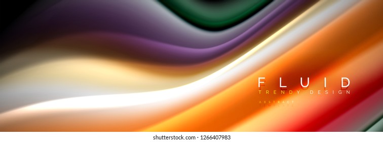 Abstract wave line water 3d background. Wave liquid shape. Splash ink paint mixing on black, vector illustration