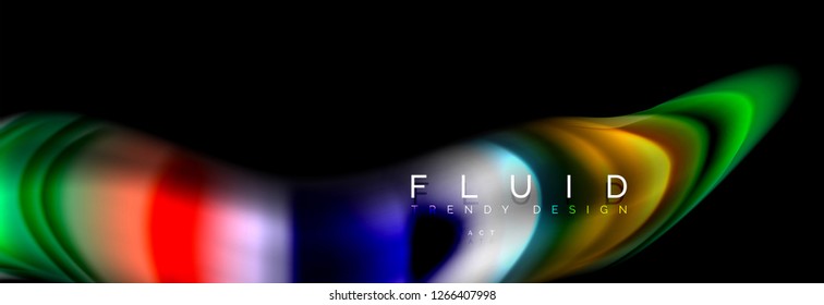 Abstract wave line water 3d background. Wave liquid shape. Splash ink paint mixing on black, vector illustration